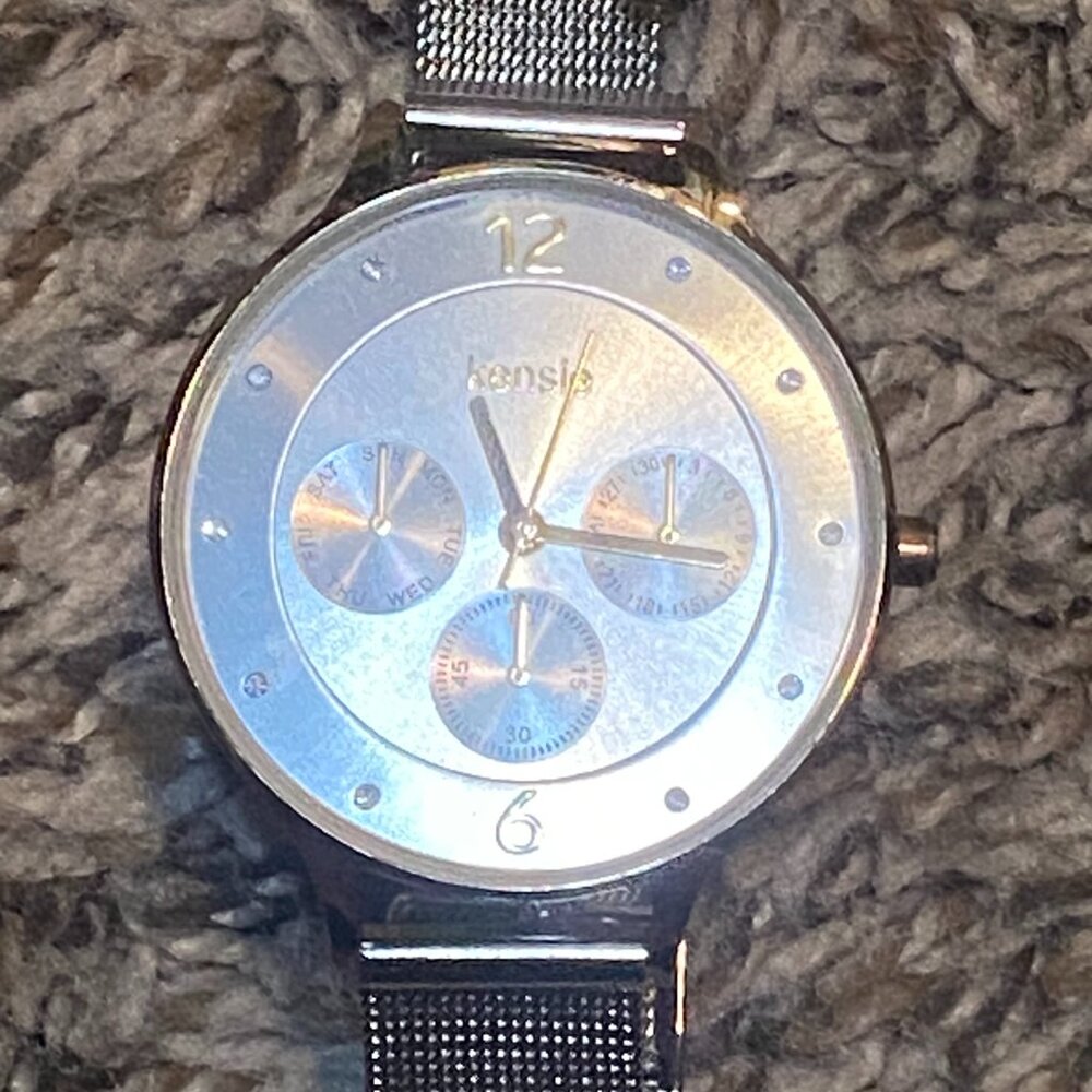 Kensie Silver Tone Mesh Strap Watch
